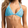 Beach Bunny Swimwear Hard Summer Triangle Top With Elastane In Blue