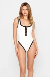 Beach Bunny Swimwear Haven One Piece Swimsuit In White