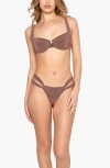 Beach Bunny Swimwear Karter Bralette Top In Brown Glitter