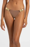 Beach Bunny Swimwear Kelsea Skimpy Bikini Bottom In Mocha