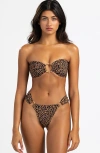 Beach Bunny Swimwear Leopard Love Bandeau Top In Leopard Print
