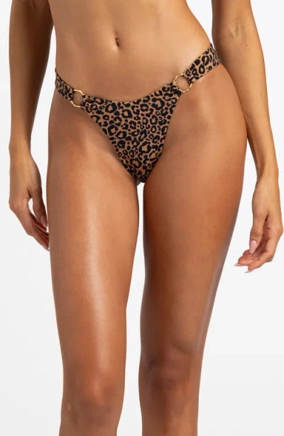 BEACH BUNNY SWIMWEAR BEACH BUNNY SWIMWEAR LEOPARD LOVE SKIMPY BIKINI BOTTOM