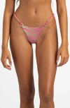 Beach Bunny Swimwear Linked To You Skimpy Bikini Bottom In Tiger Tan Popstar