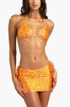 Beach Bunny Swimwear Luna Mini Skirt In Orange Ditsy Floral