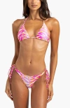 Beach Bunny Swimwear Luna Triangle Top In Pink Multi Tiger