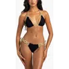 Beach Bunny Swimwear Madagascar Glam Triangle Top In Black