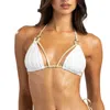 Beach Bunny Swimwear Madagascar Glam Triangle Top In White
