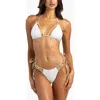 Beach Bunny Swimwear Madagascar Glam Triangle Top In White