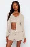 Beach Bunny Swimwear Mai Long Sleeve Cardigan In Neutral