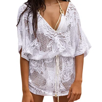 Beach Bunny Swimwear Monique V Neck Dress In White