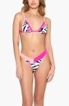 Beach Bunny Swimwear Naomi Micro Tango Brazilian Bottom In Zebra Rose