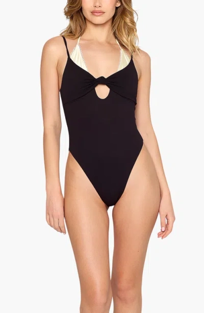 Beach Bunny Swimwear Rumi One Piece Swimwear In Black/white