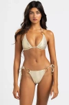 Beach Bunny Swimwear Shannon Triangle Top In Gold