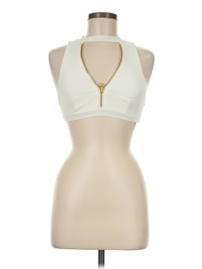 Pre-owned Beach Bunny Tank Top Ivory Halter Neckline Tops