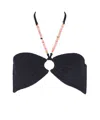 Beach Bunny Women's Beaded Peace Bikini Top In Black In Black