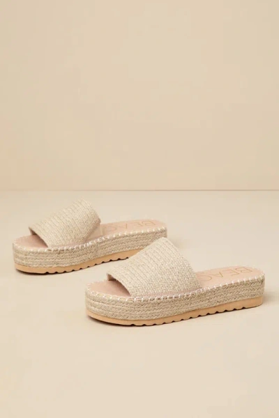 Beach By Matisse Del Mar Natural Espadrille Flatform Slide Sandals In Beige