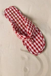 Beach By Matisse Gidget Red Gingham Flat Thong Sandals In Red Gingham