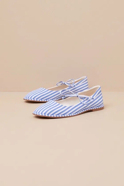 Beach By Matisse Gerry Blue Striped Bow Flats