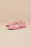 Beach By Matisse Gerry Red Striped Bow Flats In Red