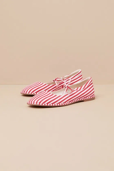 Beach By Matisse Gerry Red Striped Bow Flats