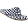 Beach By Matisse Gidget Navy Gingham Flat Thong Sandals In Navy Gingham