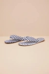 Beach By Matisse Gidget Navy Gingham Flat Thong Sandals