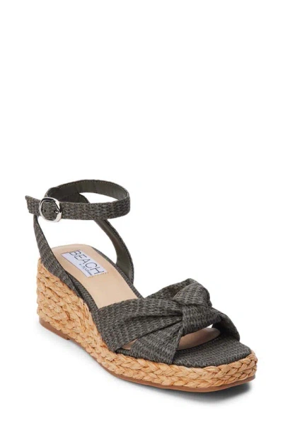 Beach By Matisse Ibiza Ankle Strap Platform Wedge Sandal In Black