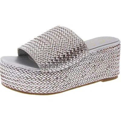 Beach By Matisse Peony Womens Woven Slide Sandals In Silver