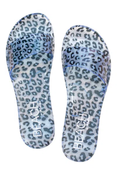 Beach By Matisse Women's Haidyn Jelly Sandals In Black Leopard In Blue