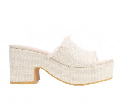 BEACH BY MATISSE WOMEN'S TERRY BLOCK HEEL SANDAL IN BEIGE