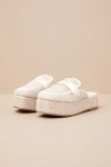Beach By Matisse Wren Natural Raffia Platform Loafer Mules In Beige