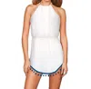 Beach Habitat Halter Pom Pom Dress In White In White