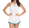 Beach Habitat Pom Pom Romper In White In White