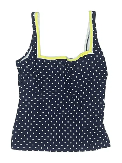 Pre-owned Beach House Swimsuit Top Blue Polka Dots Pattern Swimwear