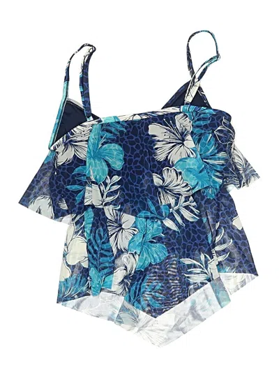 Pre-owned Beach House Swimsuit Top Blue Swimwear