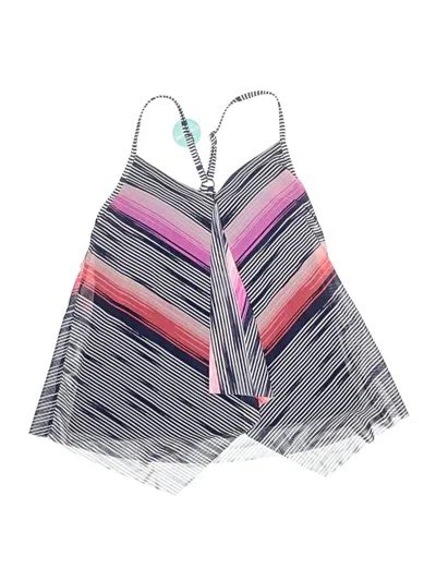 Pre-owned Beach House Swimsuit Top Gray Chevron/herringbone Pattern Swimwear In Multi