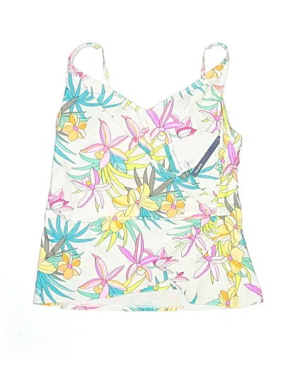 Beach House Swimsuit Top Ivory Floral Pattern Swimwear In White