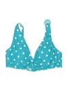 Beach House Swimsuit Top Teal Polka Dots Pattern Swimwear In Blue