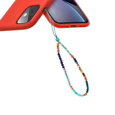 Beach Jewelry Blue Beaded Mobile Phone Charm Strap
