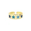 Beach Jewelry Colorful Multi Star Adjustable Ring Blue