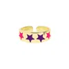 Beach Jewelry Colorful Multi Star Adjustable Ring Purple