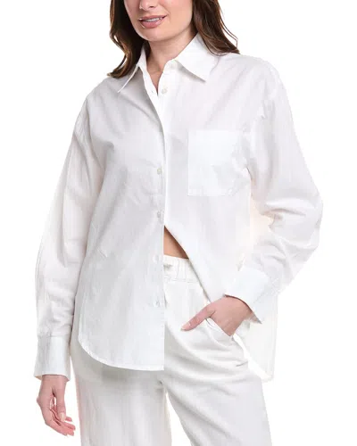 Beach Life Button Down Shirt In White