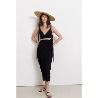 Beach Life By Gottex Resort Pola Wrap Swim Cover Up Skirt In Black