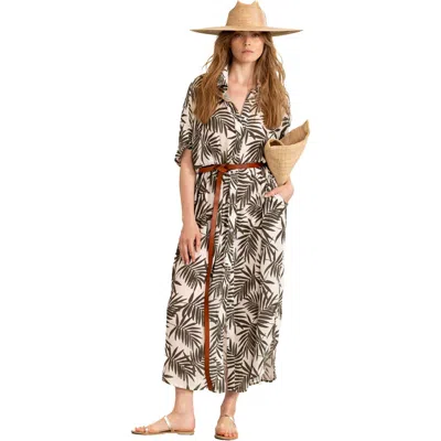 Beach Life By Gottex Resort Swim Cover Up Kaftan Full Btn In Multi/grn