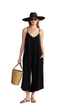 Beach Life By Gottex Resort Swim Cover Up Long Jumpsuit In Black