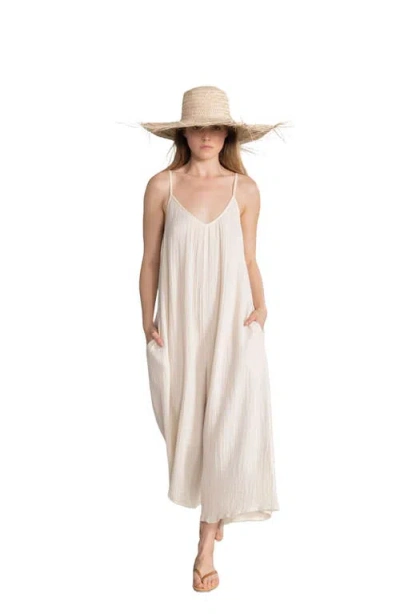 Beach Life By Gottex Resort Swim Cover Up Long Jumpsuit In Natural