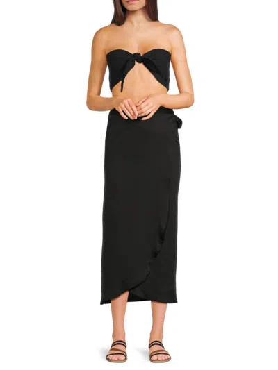 Beach Life By Gottex Women's Resort Bandeau Crop Top In Black