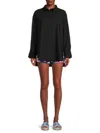 Beach Life By Gottex Women's Solid Oversized Resort Shirt In Black