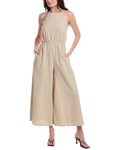 Beach Life Open Back Jumpsuit In Brown