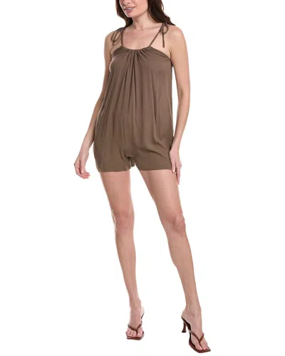 Beach Life Short Jumpsuit In Brown
